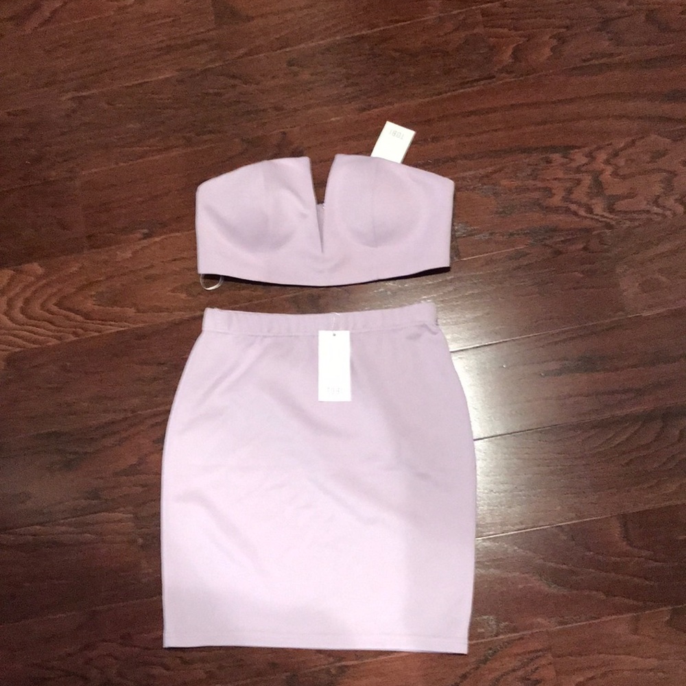 Tobi Skirt w Bandeau top in Lilac